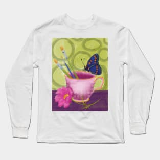 Butterfly Teacup Long Sleeve T-Shirt